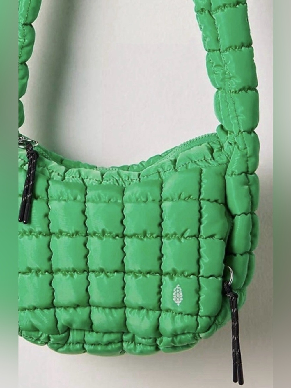 Free People Quilted Shoulder Bag in Bright Green
